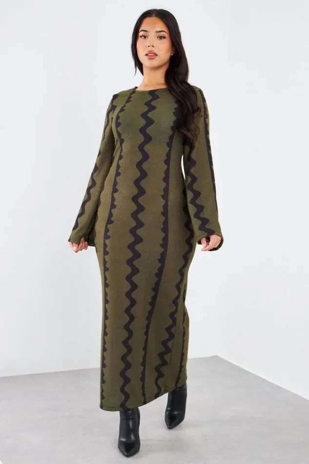 Women Robe Longue Kaki Et Noire Vagues Khaki Brentiny Paris Short Dresses