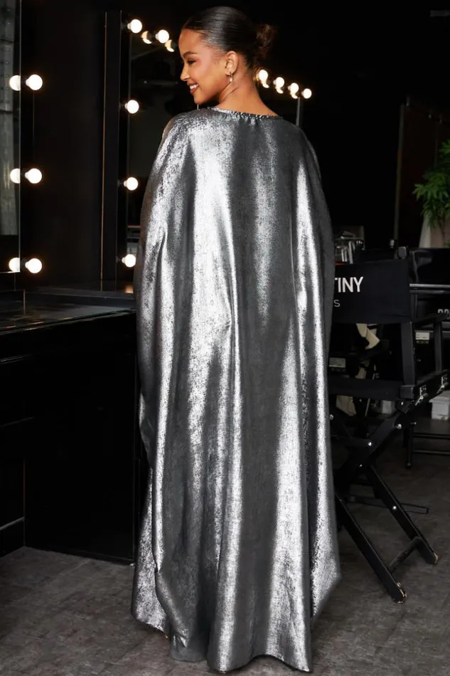 Women Robe Manches ChauvesSouris Courtes Paillete Argente Silver Brentiny Paris Ceremonial Outfits Women Robe Manches ChauvesSouris Courtes Paillete Argente Silver Brentiny Paris Ceremonial Outfits