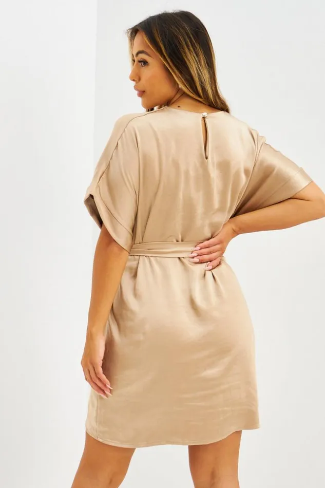 Women Robe MiLongue Satine Avec Ceinture Nouer Rose Beige Brentiny Paris Ceremonial Outfits Women Robe MiLongue Satine Avec Ceinture Nouer Rose Beige Brentiny Paris Ceremonial Outfits