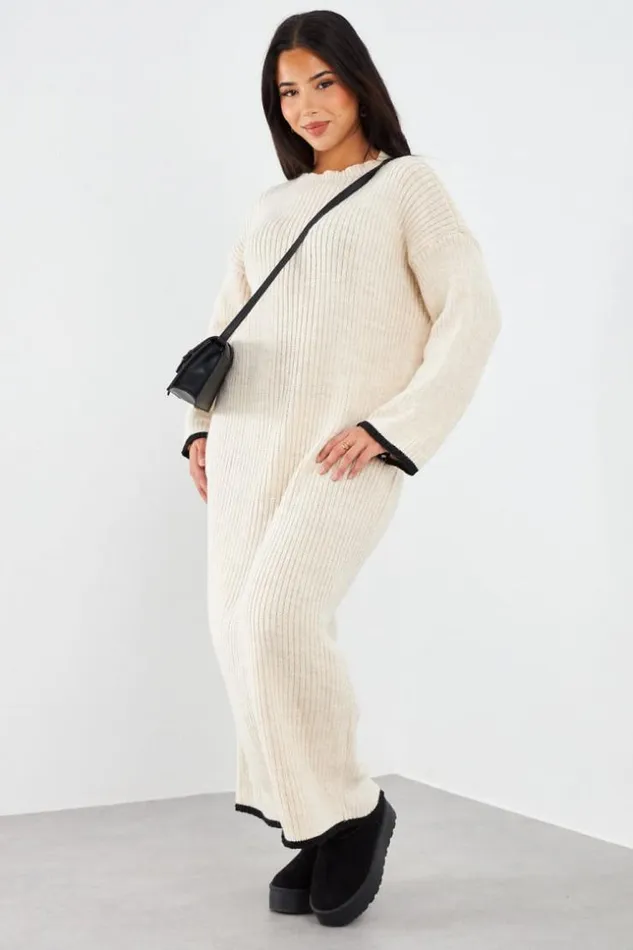 Women Robe Pull Beige Longue Beige Brentiny Paris Short Dresses