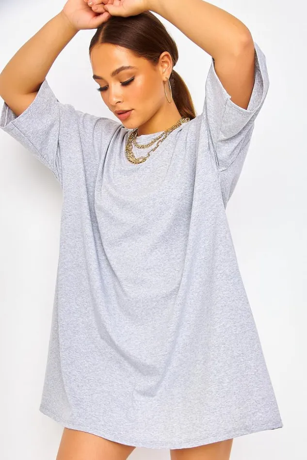 Women Robe TShirt Oversize Grise Grey Brentiny Paris Oversized Dresses