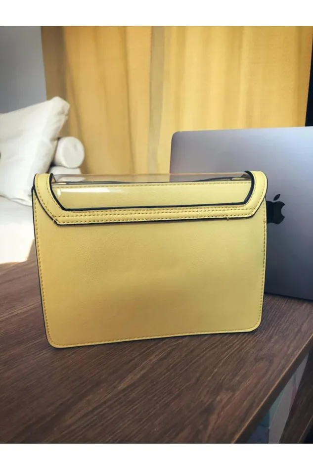 Women Sac Cartable Rouge Texture Crocodile Yellow Brentiny Paris Bags