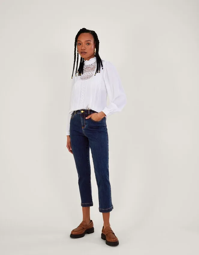 Women Safaia Crop Jeans With Sustainable Cotton Blue Monsoon Trousers and Jeans