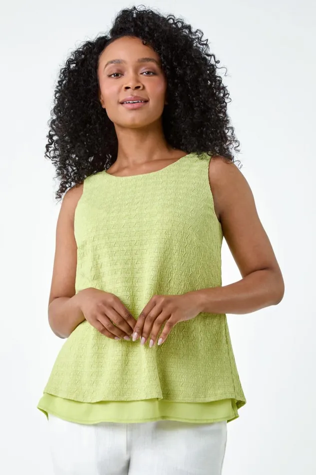 Women Sage Petite Double Layer Knit Stretch Top Roman Tops