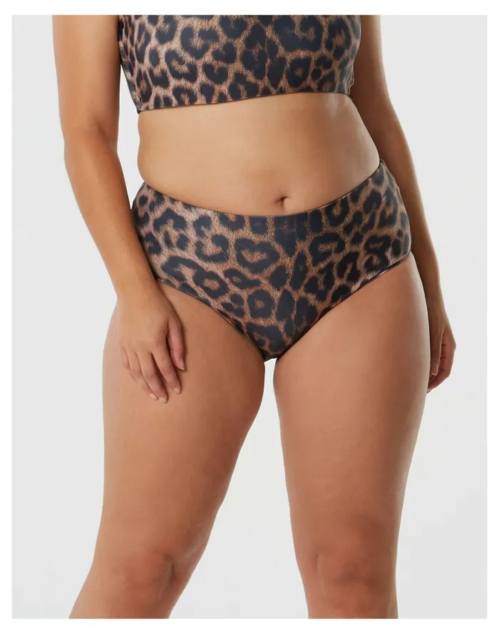 Women SAINT SOMEBODY Follow The Sun Bikini Bottom Leopard Madewell Swim