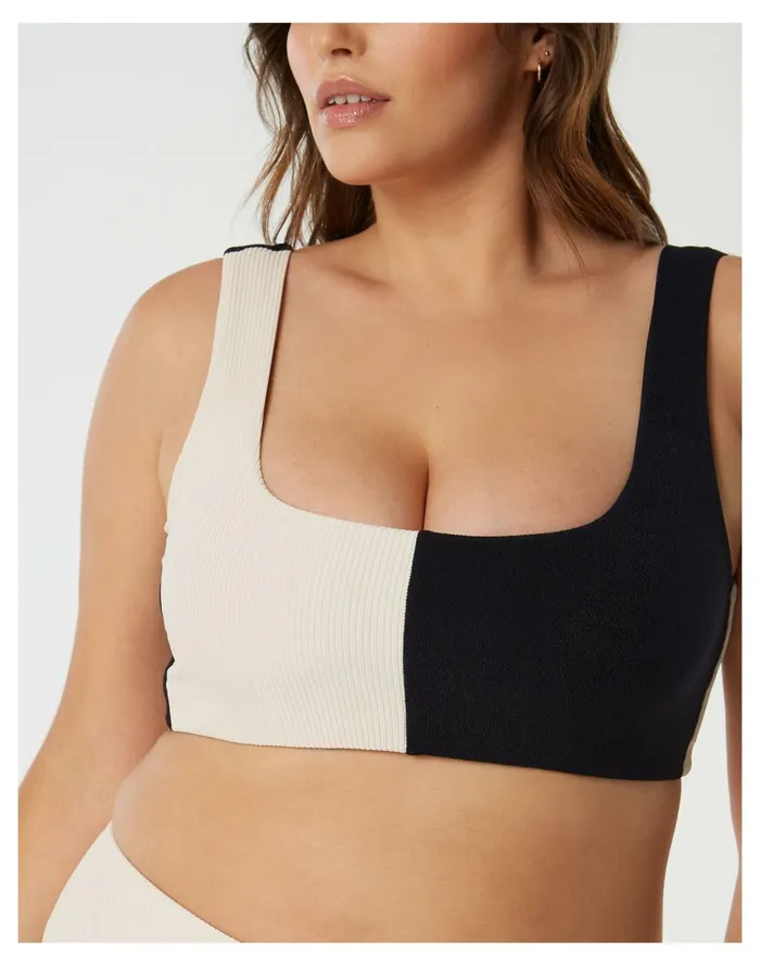 Women SAINT SOMEBODY Mystery Of Love Textured Bikini Top Black Madewell Swim Women SAINT SOMEBODY Mystery Of Love Textured Bikini Top Black Madewell Swim