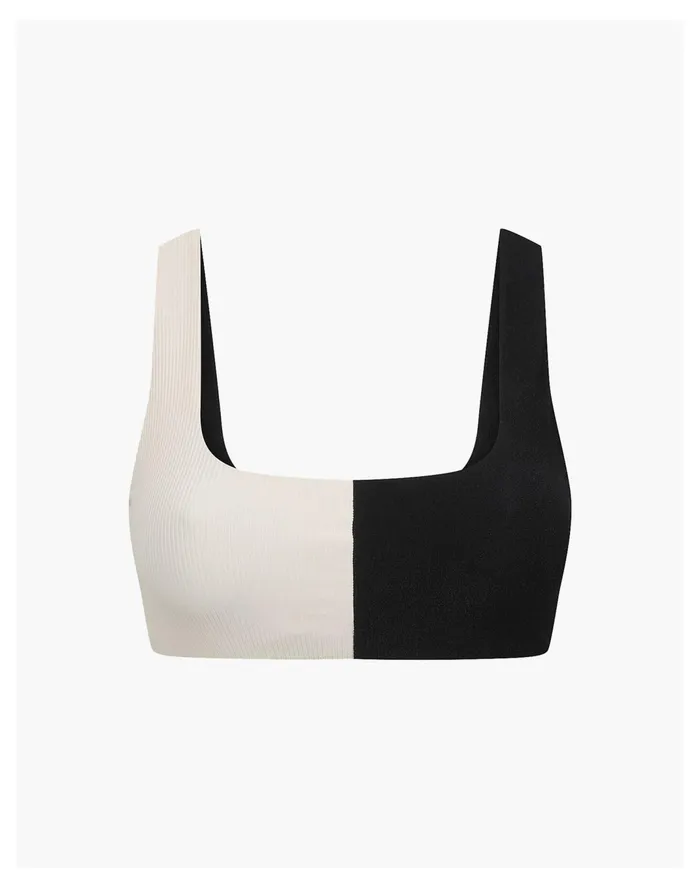 Women SAINT SOMEBODY Mystery Of Love Textured Bikini Top Black Madewell Swim Women SAINT SOMEBODY Mystery Of Love Textured Bikini Top Black Madewell Swim