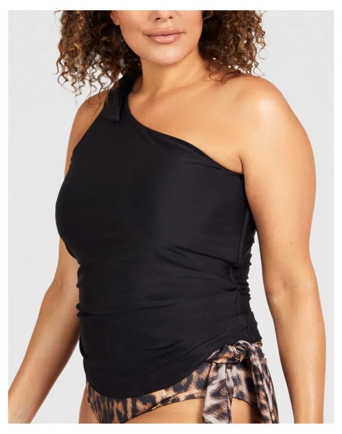 Women SAINT SOMEBODY The Way She Moves One Shoulder Singlet Top Black Madewell Swim Women SAINT SOMEBODY The Way She Moves One Shoulder Singlet Top Black Madewell Swim
