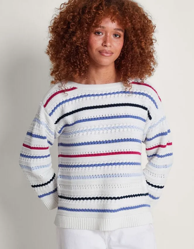 Women Sainy Stitch Jumper Ivory Monsoon Casualwear