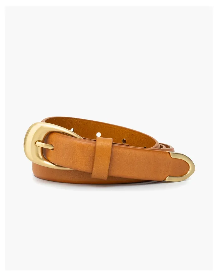 Women Sancia Leather Amina Belt Tan Madewell Belts