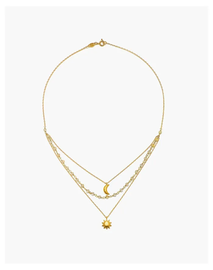 Women Satya Jewelry Cast A Light Sun Moon and Citrine Triple Necklace Gold Madewell Necklaces Women Satya Jewelry Cast A Light Sun Moon and Citrine Triple Necklace Gold Madewell Necklaces