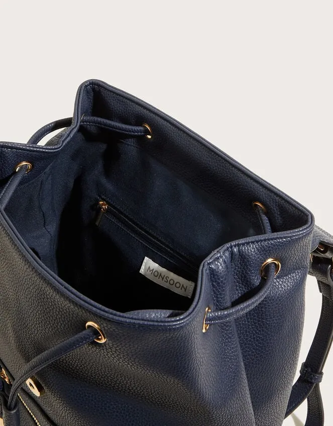 Women Scallop Backpack Blue Monsoon Bags and Purses