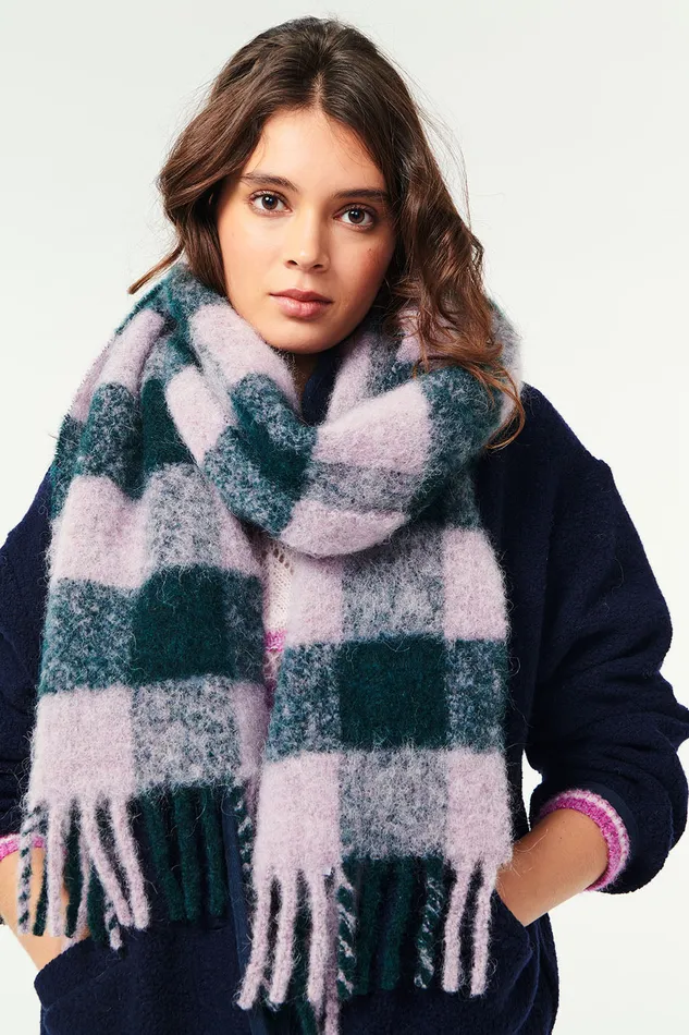 Women Scarf Paully EpiceaSouffle charpe Laine Carreaux Multicolore Des Petits Hauts Scarves and Beanies