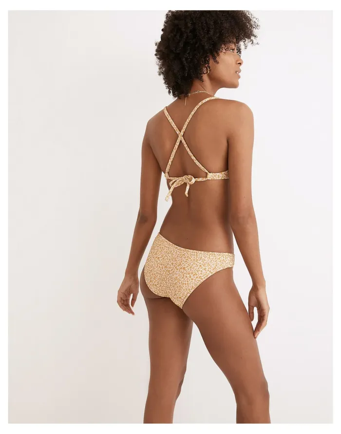 Women Second Wave Floral Jacquard Tie Back Bikini Top Lighthouse Madewell Swim Women Second Wave Floral Jacquard Tie Back Bikini Top Lighthouse Madewell Swim