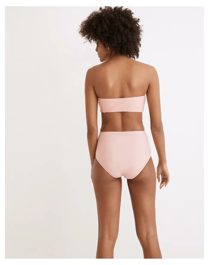 Women Second Wave Retro High Waisted Bikini Bottom Pink Icing Madewell Swim Women Second Wave Retro High Waisted Bikini Bottom Pink Icing Madewell Swim