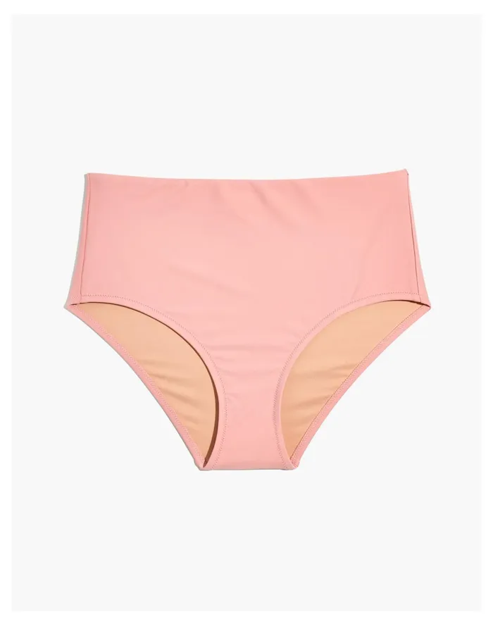 Women Second Wave Retro High Waisted Bikini Bottom Pink Icing Madewell Swim Women Second Wave Retro High Waisted Bikini Bottom Pink Icing Madewell Swim