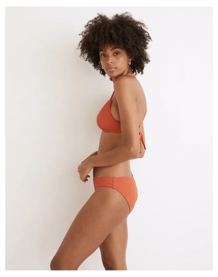 Women Second Wave Ribbed Classic Bikini Bottom Fresh Chili Madewell Swim Women Second Wave Ribbed Classic Bikini Bottom Fresh Chili Madewell Swim