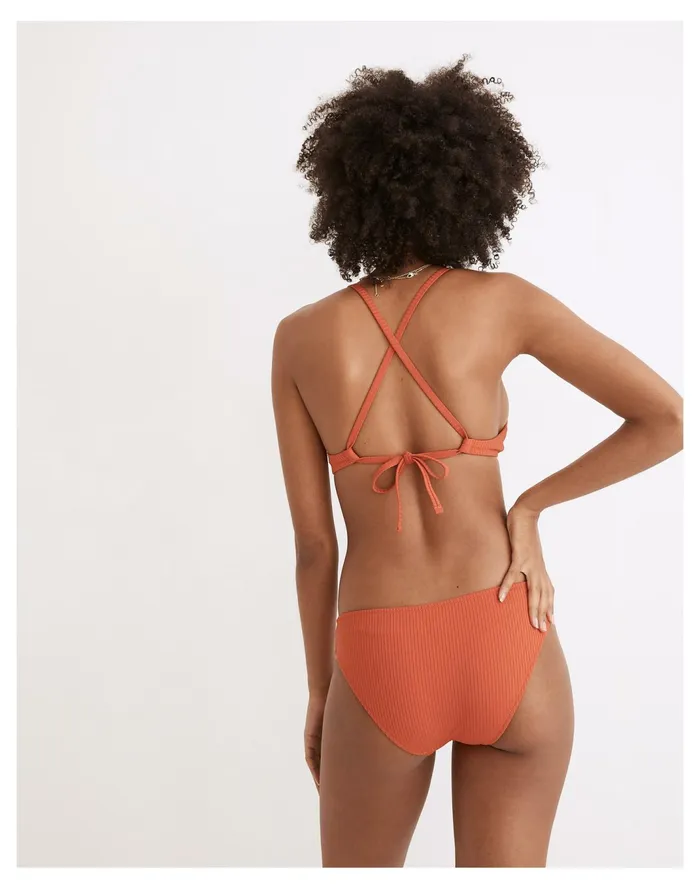 Women Second Wave Ribbed Classic Bikini Bottom Fresh Chili Madewell Swim Women Second Wave Ribbed Classic Bikini Bottom Fresh Chili Madewell Swim