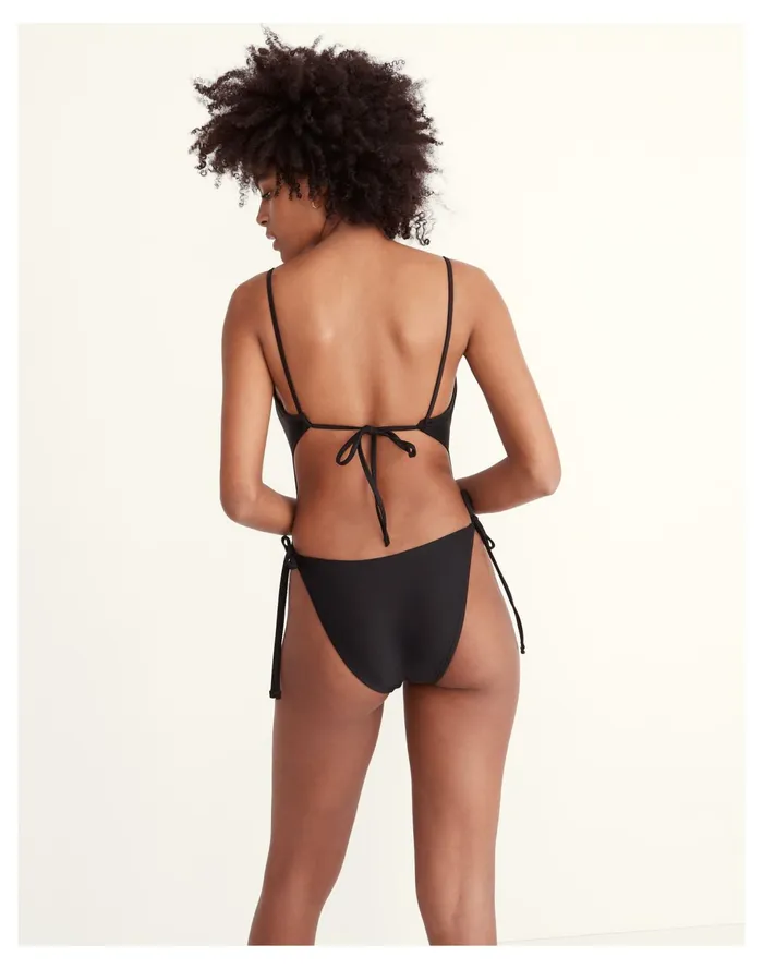 Women Second Wave Side Tie One Piece Swimsuit True Black Madewell Swim Women Second Wave Side Tie One Piece Swimsuit True Black Madewell Swim