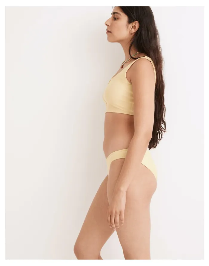 Women Second Wave Zip Up Longline Bikini Top Crisp Pear Madewell Swim Women Second Wave Zip Up Longline Bikini Top Crisp Pear Madewell Swim