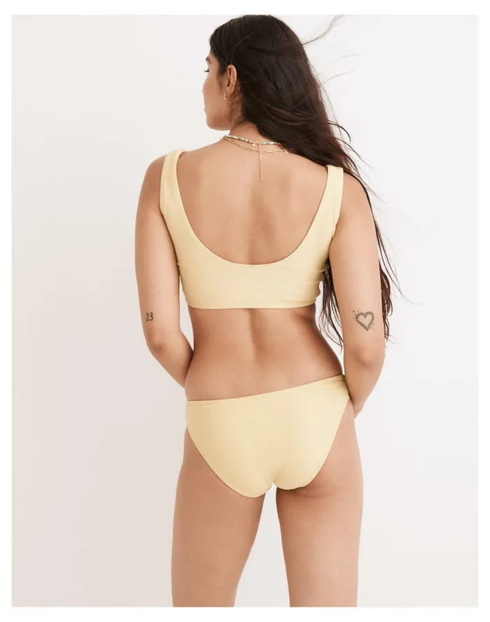 Women Second Wave Zip Up Longline Bikini Top Crisp Pear Madewell Swim Women Second Wave Zip Up Longline Bikini Top Crisp Pear Madewell Swim