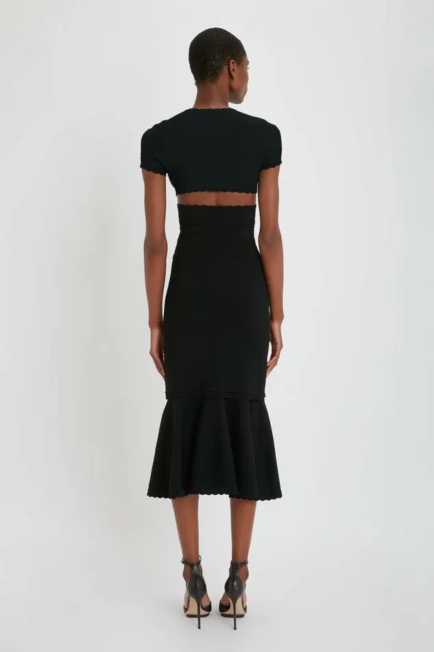 Women Shirts and Tops Victoria Beckham Cropped Short Sleeve Top In Black