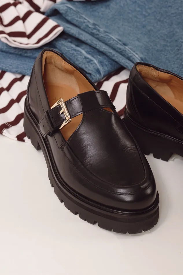 Women Shoes Phany Noir Mary Jane Cuir Noir Des Petits Hauts Shoes and Socks