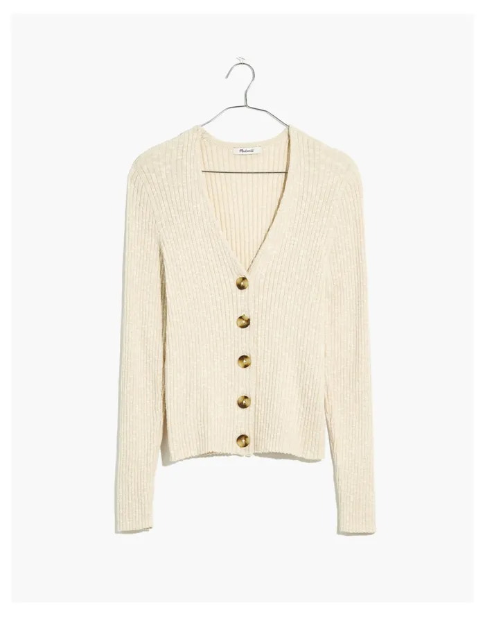 Women Shrunken Ribbed Cardigan Sweater Heather Linen Madewell Sweaters Women Shrunken Ribbed Cardigan Sweater Heather Linen Madewell Sweaters