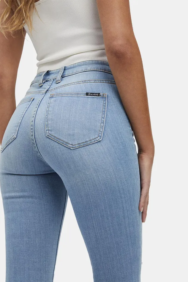 Women Skinny Jeans Bardot Khloe Hi Crop Rip Jeans In Light Denim Light Denim Women Skinny Jeans Bardot Khloe Hi Crop Rip Jeans In Light Denim Light Denim