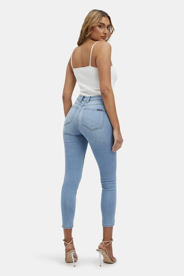 Women Skinny Jeans Bardot Khloe Hi Crop Rip Jeans In Light Denim Light Denim Women Skinny Jeans Bardot Khloe Hi Crop Rip Jeans In Light Denim Light Denim