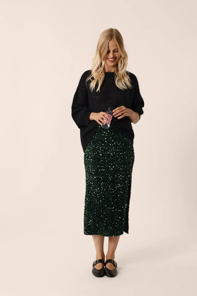 Women Skirt Ysis Epicea Jupe Midi Sequins Verts Des Petits Hauts Dresses and Skirts