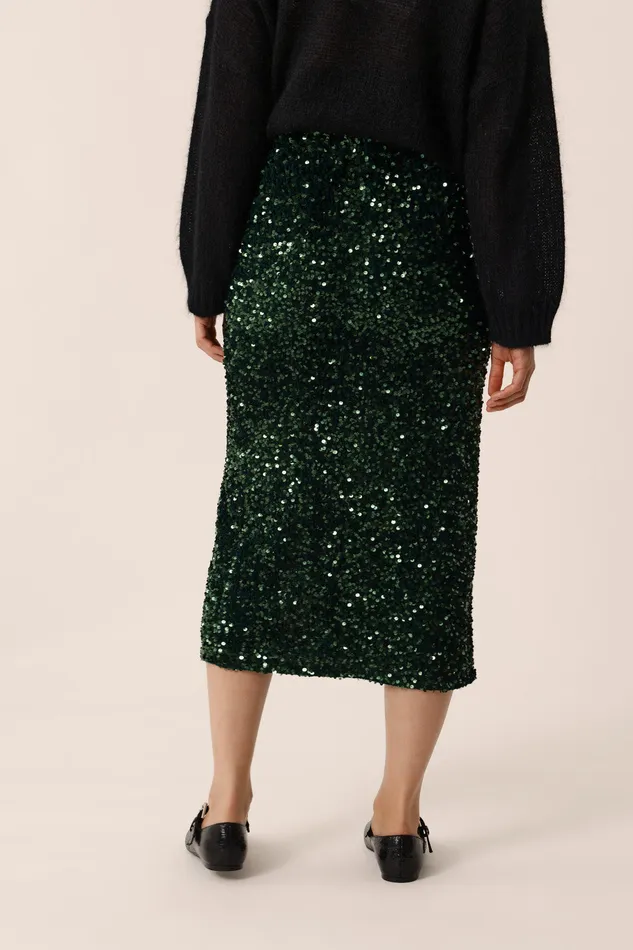 Women Skirt Ysis Epicea Jupe Midi Sequins Verts Des Petits Hauts Dresses and Skirts