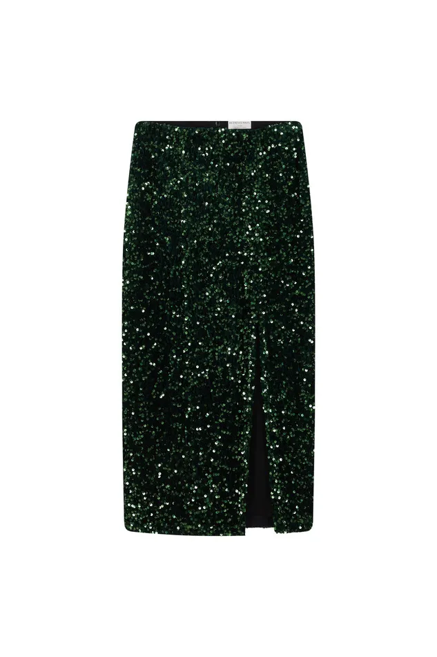 Women Skirt Ysis Epicea Jupe Midi Sequins Verts Des Petits Hauts Dresses and Skirts
