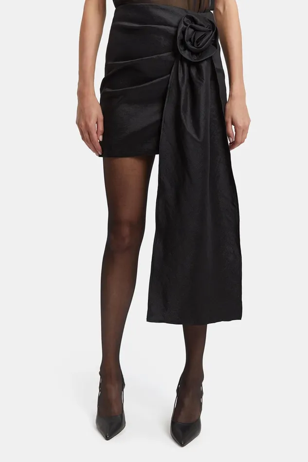 Women Skirts Bardot Carsen Flower Skirt In Black Black Women Skirts Bardot Carsen Flower Skirt In Black Black