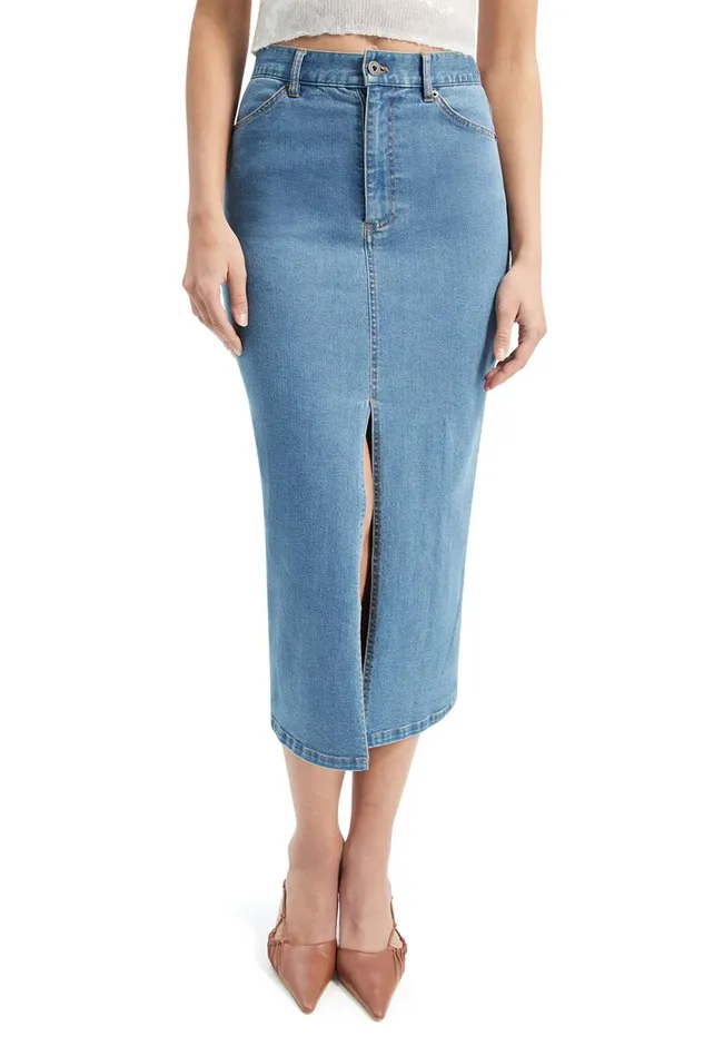 Women Skirts Bardot Demi Denim Midi Skirt In Vintage Vintage Women Skirts Bardot Demi Denim Midi Skirt In Vintage Vintage