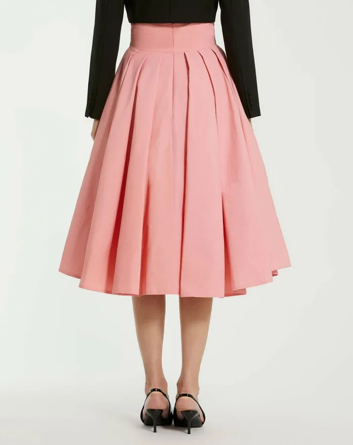 Women Skirts Mac Duggal The Bubbly Faille High Waisted Midi Full Circle Skirt 8211 FINAL SALE Hibiscus