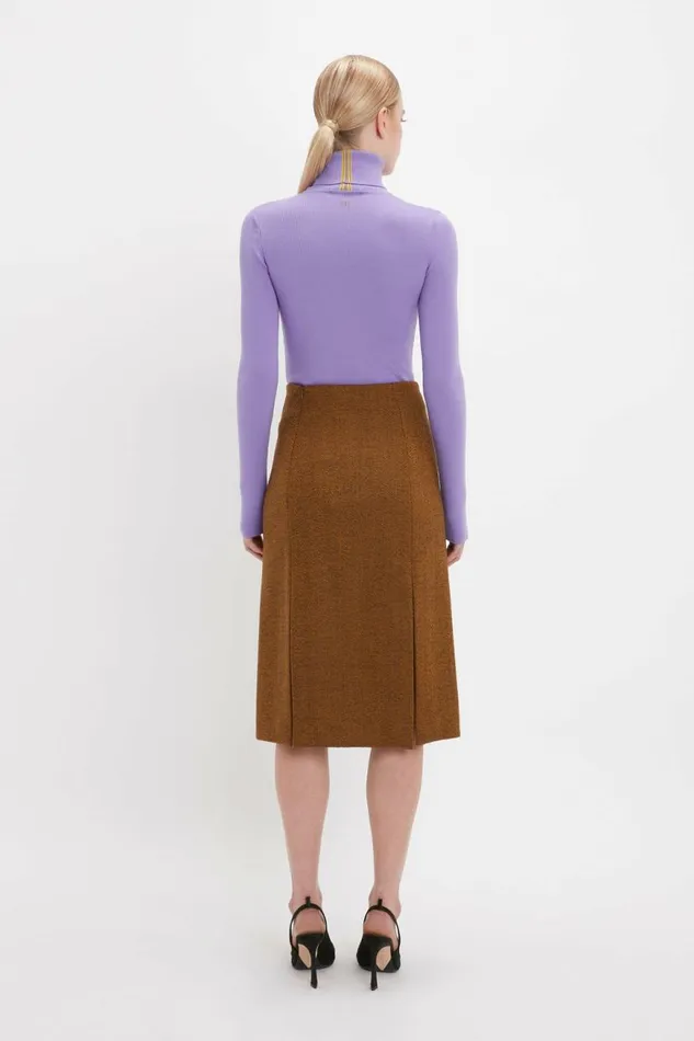 Women Skirts Victoria Beckham Double Layer Split Skirt In Caramel