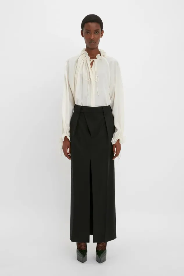 Women Skirts Victoria Beckham Wrap Front Tailored Skirt In Black