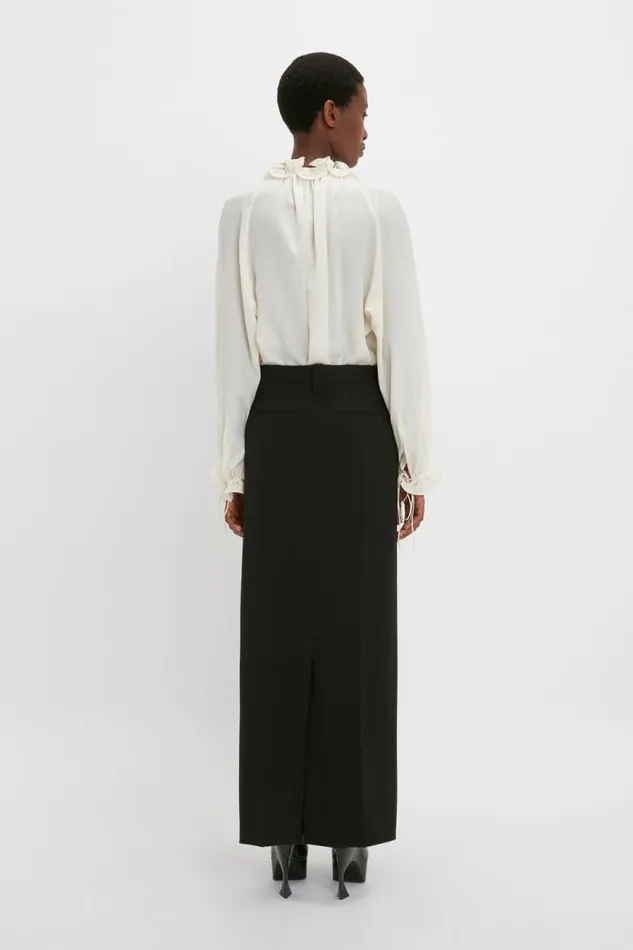 Women Skirts Victoria Beckham Wrap Front Tailored Skirt In Black