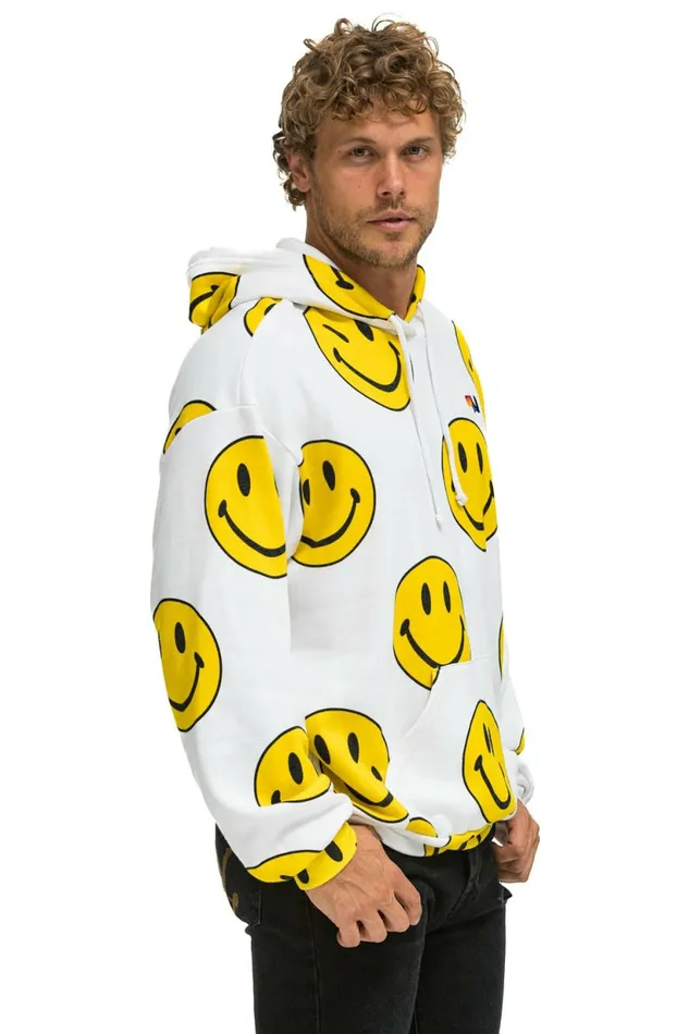 Women SMILEY REPEAT RELAXED PULLOVER HOODIE 8211 WHITE Aviator Nation Hoodies Women SMILEY REPEAT RELAXED PULLOVER HOODIE 8211 WHITE Aviator Nation Hoodies