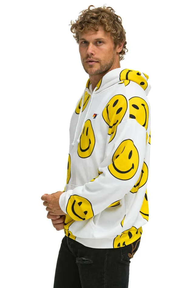 Women SMILEY REPEAT RELAXED PULLOVER HOODIE 8211 WHITE Aviator Nation Hoodies Women SMILEY REPEAT RELAXED PULLOVER HOODIE 8211 WHITE Aviator Nation Hoodies
