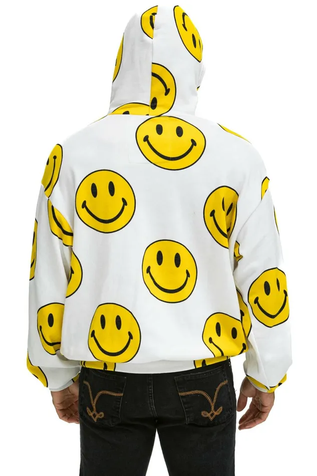 Women SMILEY REPEAT RELAXED PULLOVER HOODIE 8211 WHITE Aviator Nation Hoodies Women SMILEY REPEAT RELAXED PULLOVER HOODIE 8211 WHITE Aviator Nation Hoodies