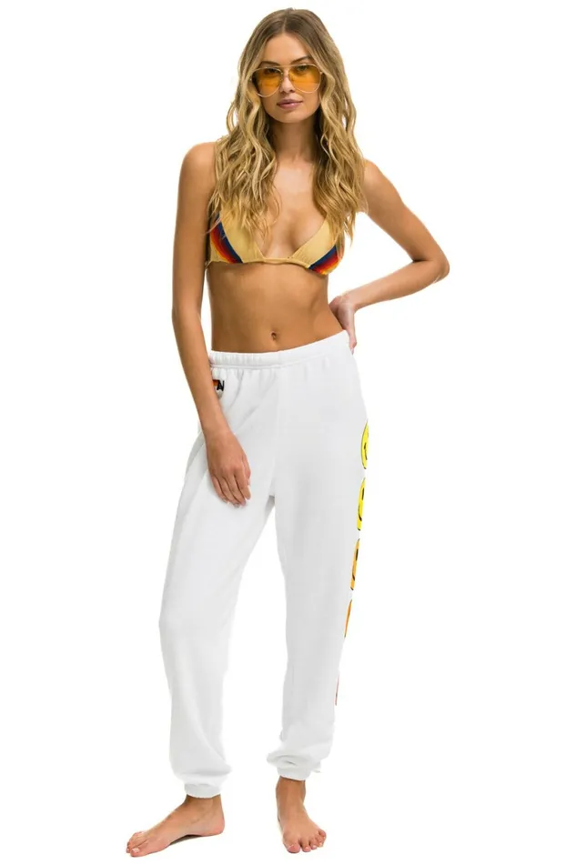 Women SMILEY SUNSET WOMENS SWEATPANTS 8211 WHITE Aviator Nation Sweatpants Women SMILEY SUNSET WOMENS SWEATPANTS 8211 WHITE Aviator Nation Sweatpants