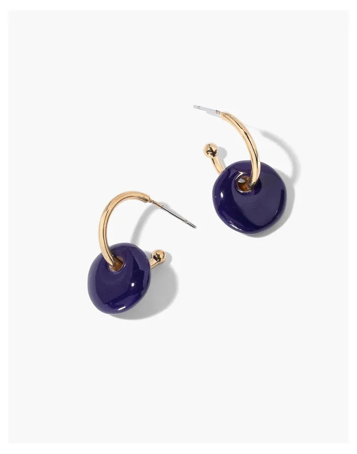 Women SOKO Kazuri Mini Disc Hoop Blue Madewell Earrings