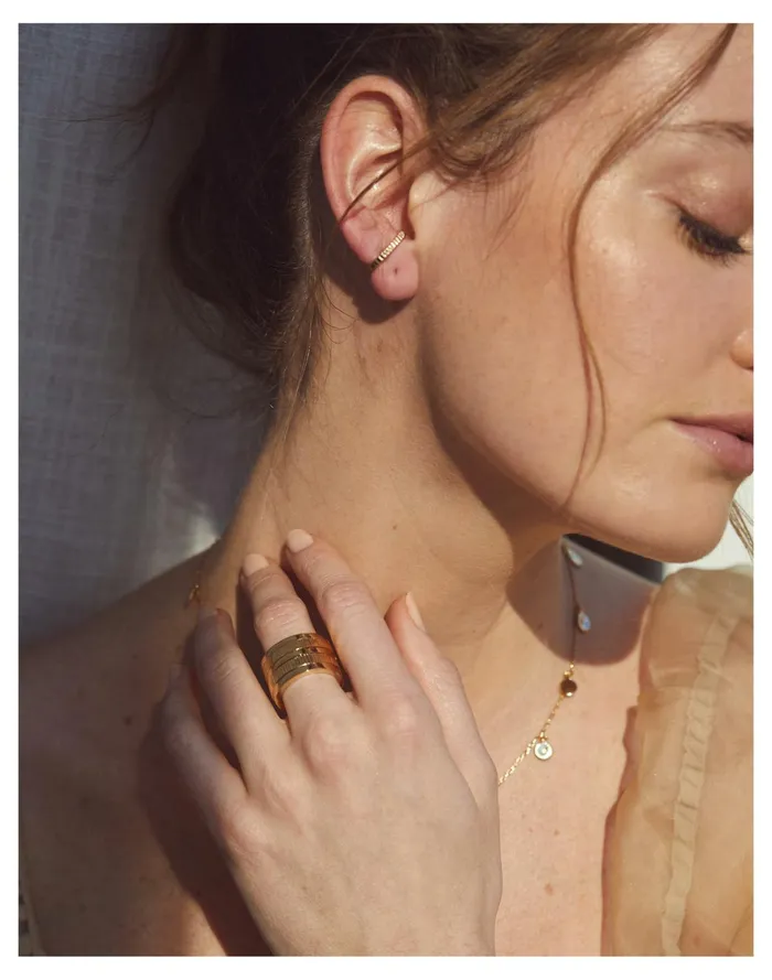 Women SOKO Meta Huggie Hoop Earring Gold Madewell Earrings Women SOKO Meta Huggie Hoop Earring Gold Madewell Earrings
