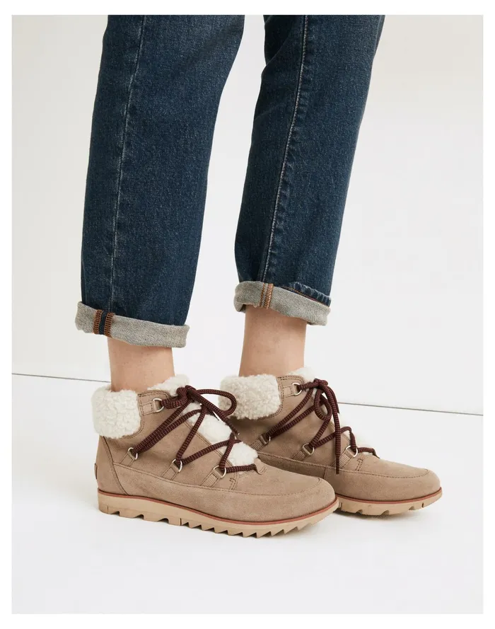 Women Sorel Harlow Lace Cozy Boots Taupe Madewell Boots