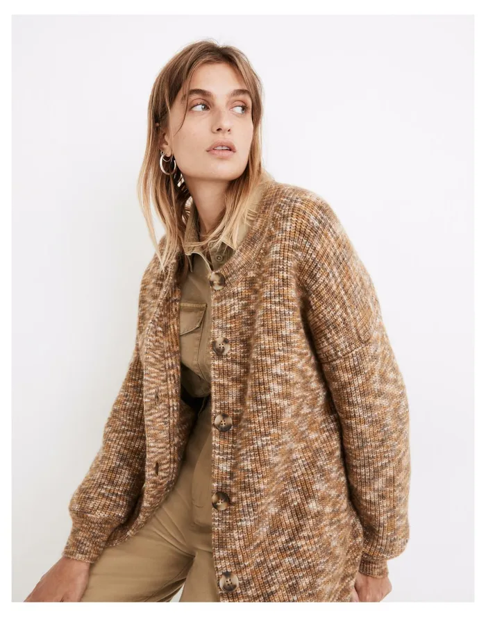 Women Space Dyed Winstead Cardigan Sweater Spacedye Butterscotch Madewell Sweaters