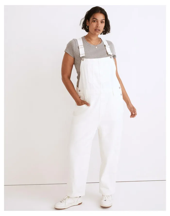 Women Straight Leg Overalls In Tile White Tile White Madewell Jeans