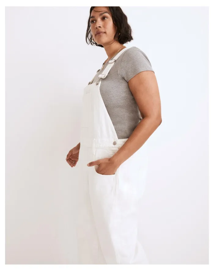 Women Straight Leg Overalls In Tile White Tile White Madewell Jeans Women Straight Leg Overalls In Tile White Tile White Madewell Jeans