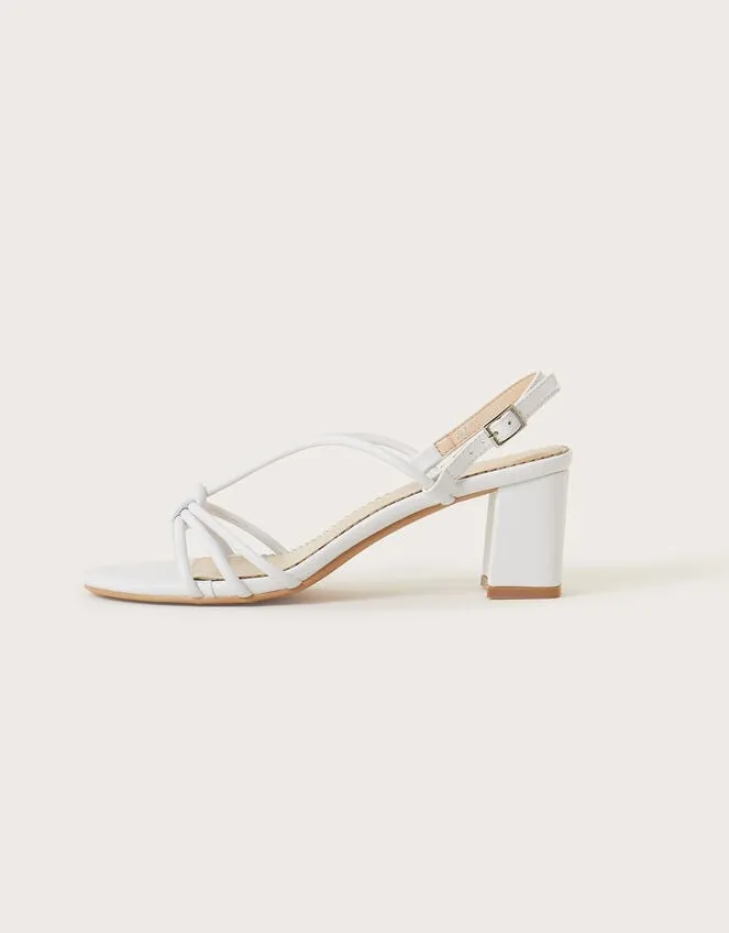 Women Strappy Block Heel Sandals Ivory Monsoon Wedding Shoes